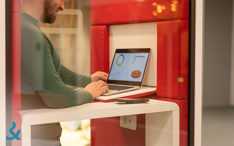 Meeting pod with in-built acoustic solution